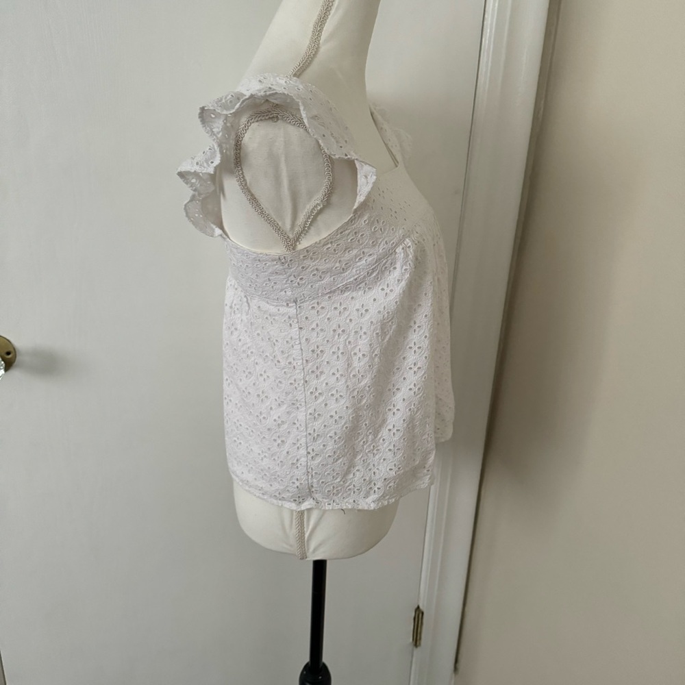 Women’s Gap Square Neck Flutter Sleeve Blouse Xs - image 7